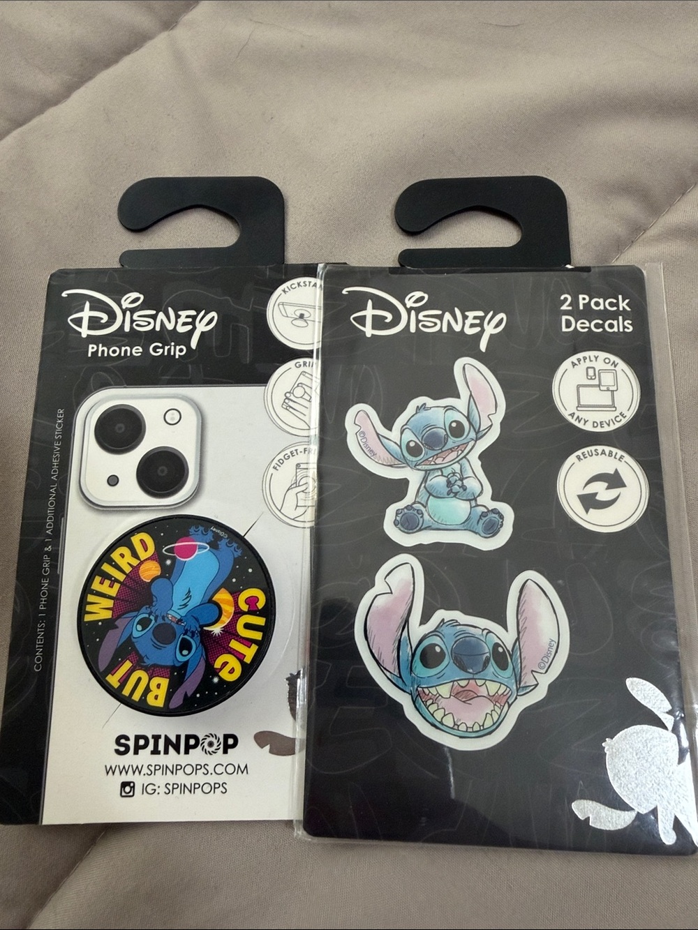 🫶🏼3 for $12!!🫶🏼Disney Stitch Phone Grip and Decal Set - Blue, Black, White, Pink